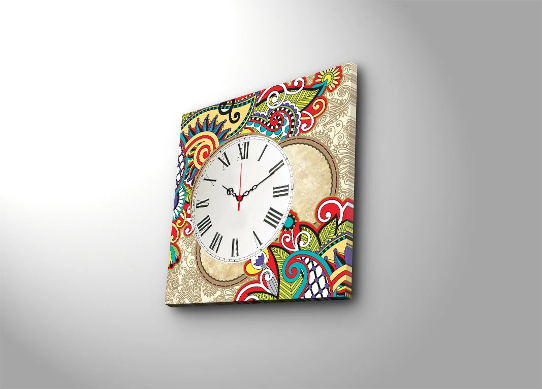 Orë muri dekorative prej kanavace, shumëngjyrëshe, Wallity 4545CS-44, 45x45cm
