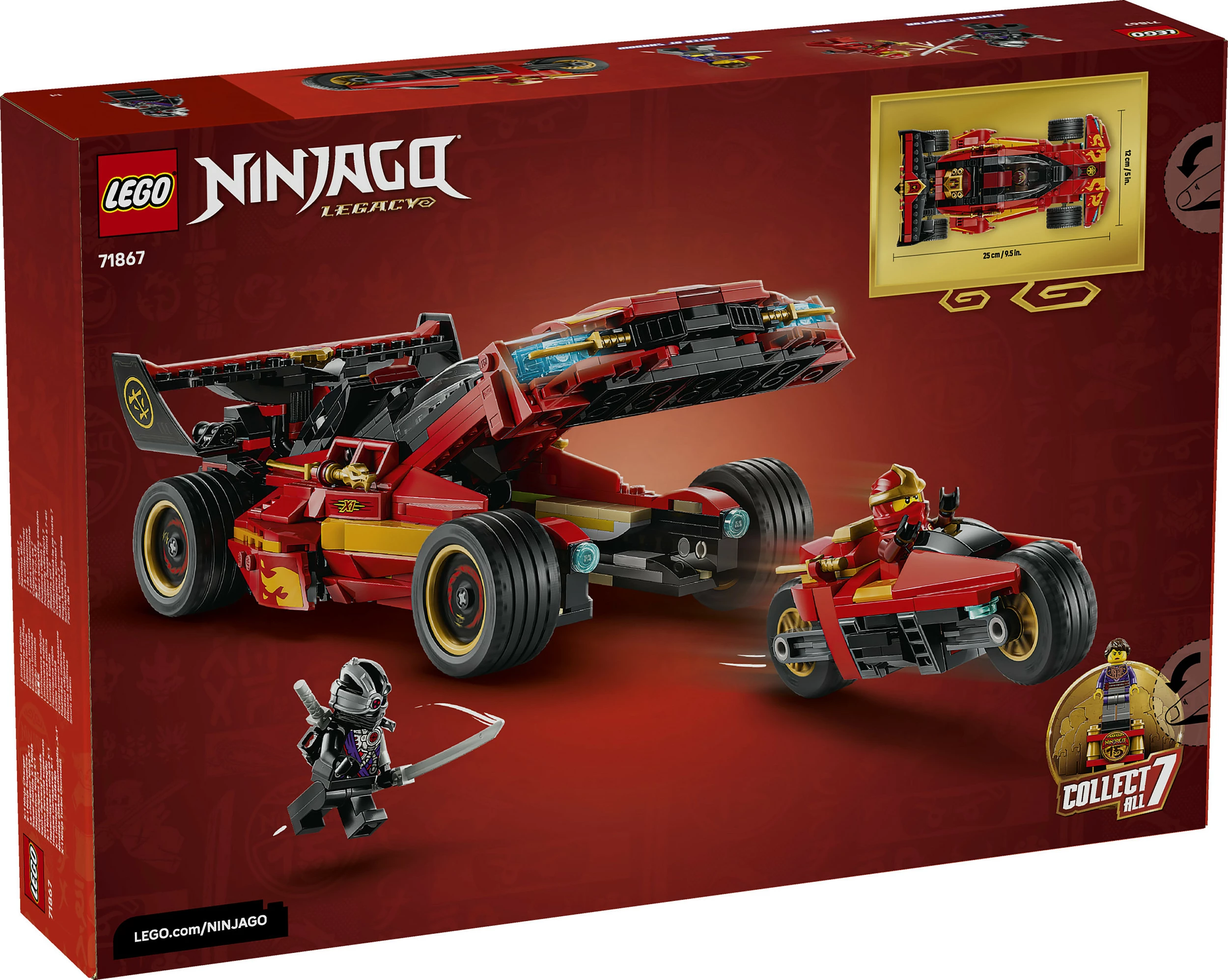 Set ndërtimi LEGO NINJAGO Legacy 71867 X-1 Ninja Supercar (15-vjetori), 691 copë, shumëngjyrësh
