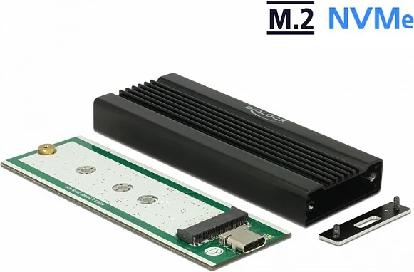 Kasë eksternale për SSD M.2 NVMe DeLOCK 42600, USB-C USB 3.2 Gen 1, 10 Gbit/s, e zezë