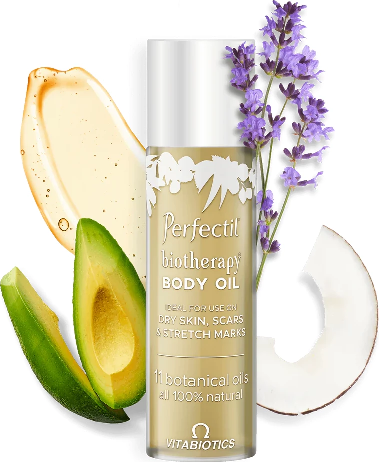 Perfectil Biotherapy Body Oil – Përdorim i jashtëm për lëkurë të thatë, shenja dhe shtrirje