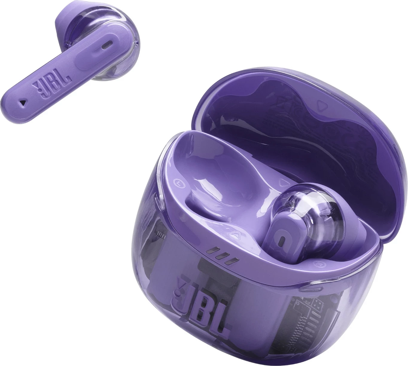Kufje JBL Tune Flex 2, wireless in-ear, Adaptive Noise Cancelling, JBL Pure Bass & Spatial Sound, deri 48 orë bateri, Ghost Edition, Purple