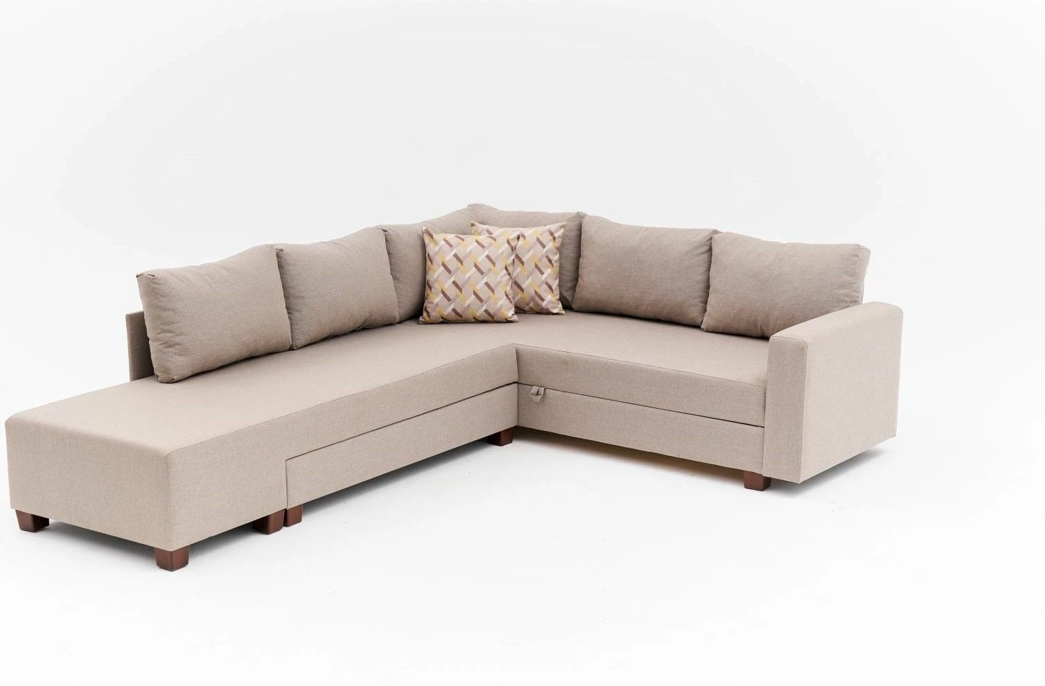Kënd divan-krevat Atelier del Sofa, Aly majtas, bezhë