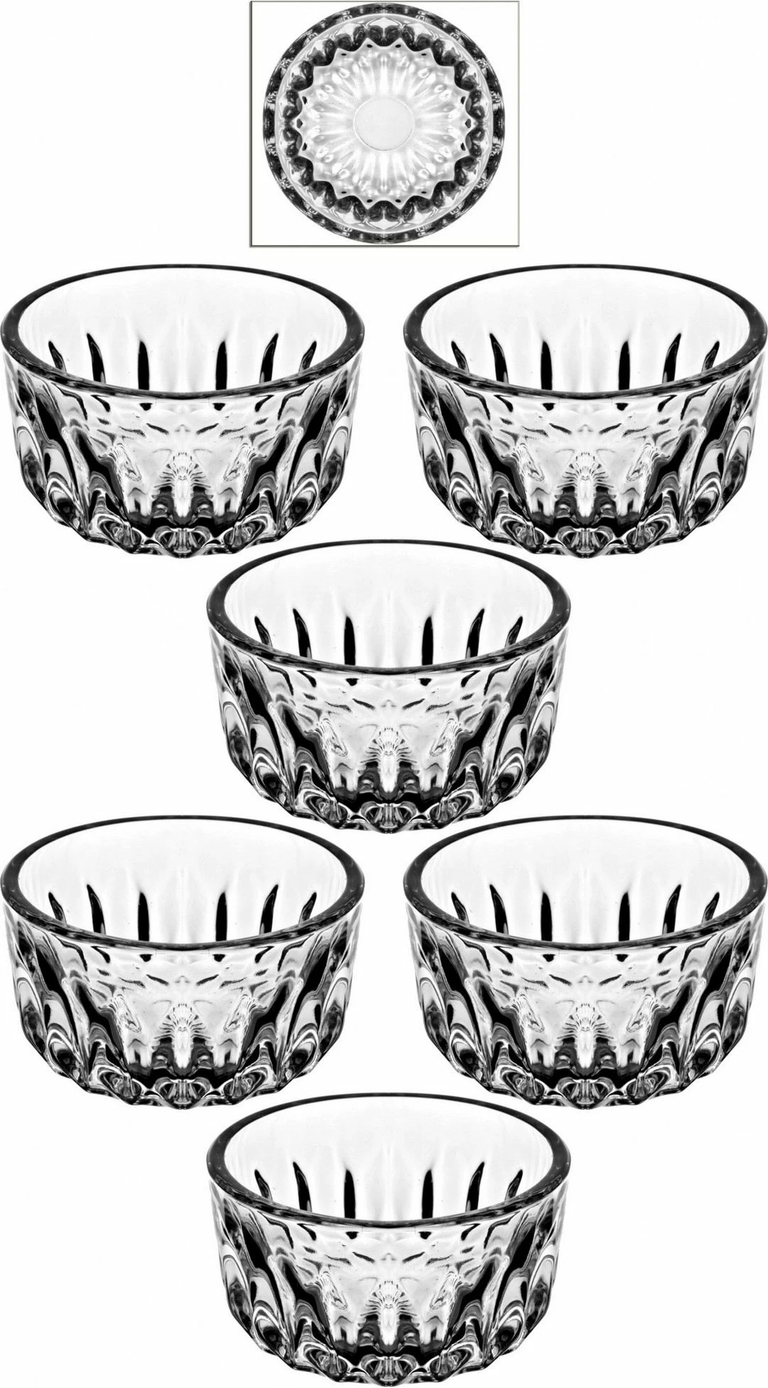 Set enësh qelqi (6 copë), Hermia, BL7105GCL