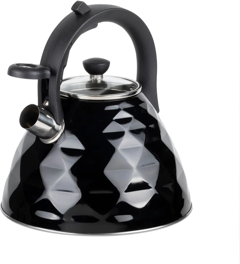 Çajnik me fishkëllimë Resto Almaaz 90610 3 L, çelik inox, për induksion, i zi