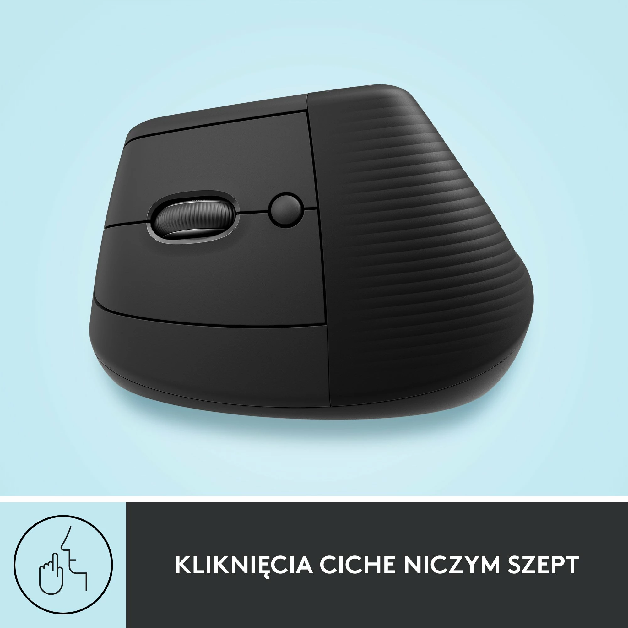 Maus vertikal Logitech Lift 910-006474 4000 DPI wireless për dorë të majtë, Graphite