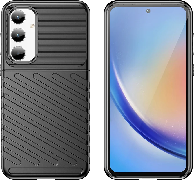 Mbështjellës i fortë Hurtel Thunder Case për Samsung Galaxy A35, i zi