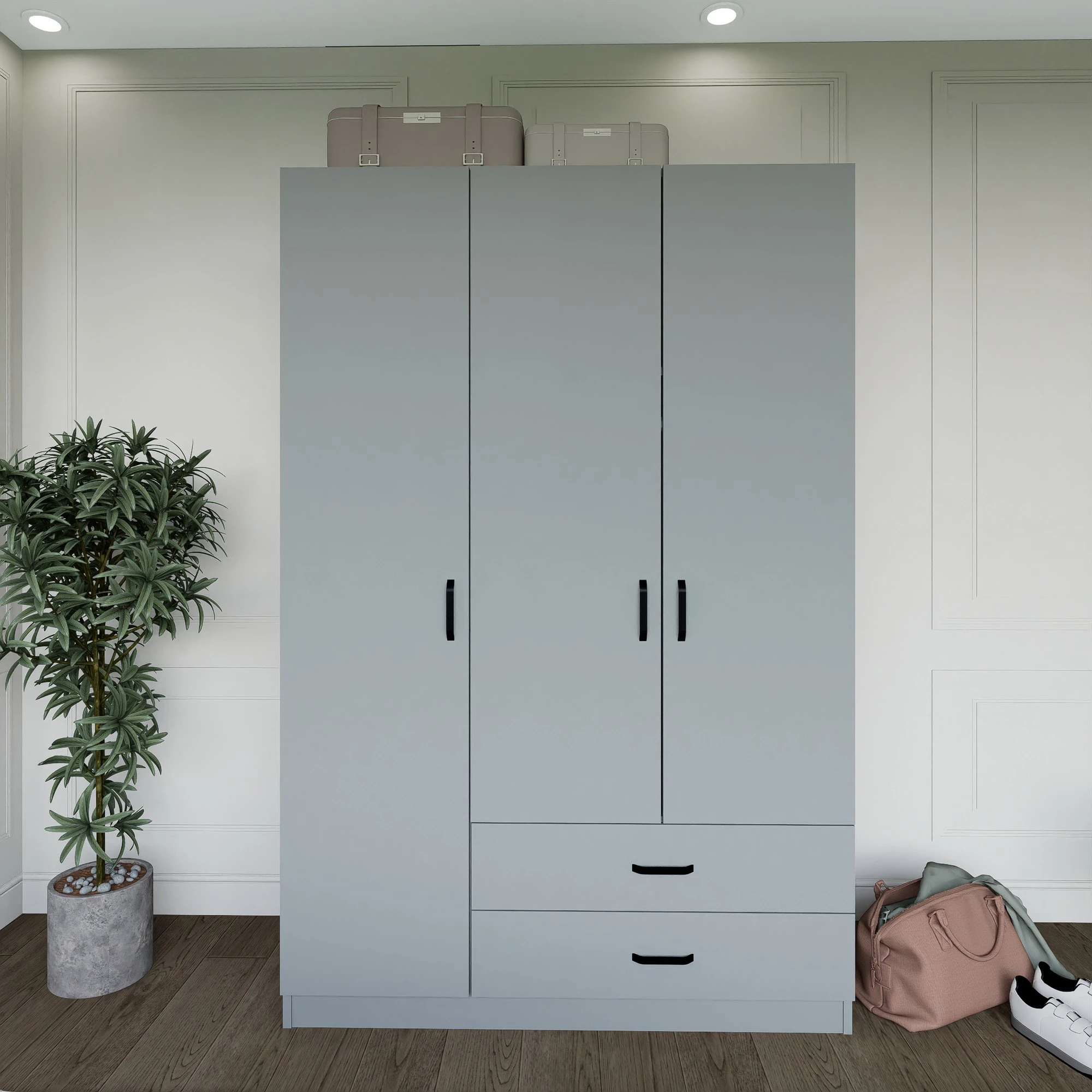 Dollap rrobash, ngjyrë gri, Skye Decor Yaman Luna 1600-037, 120x181x45cm