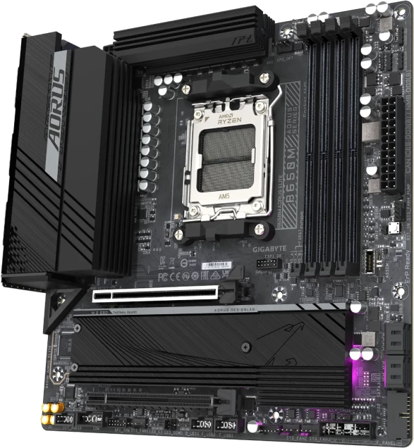 Pllakë amë GIGABYTE B650M AORUS ELITE, AM5, DDR5, mATX, 2.5GbE, USB 3.2 Gen2x2