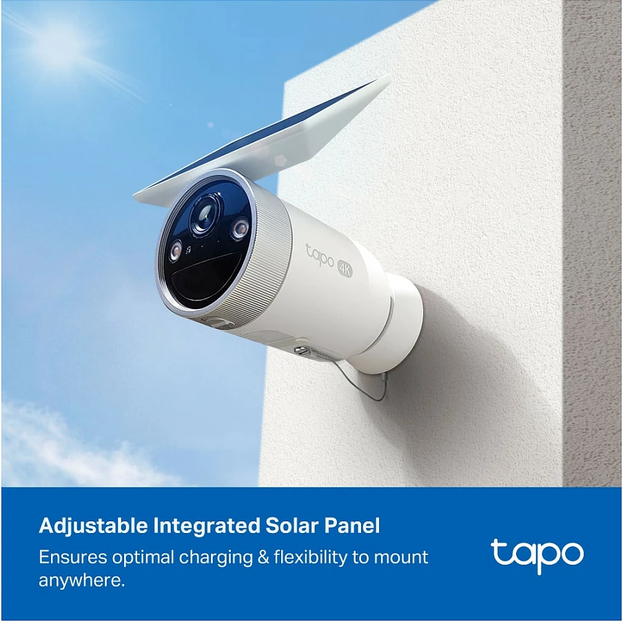 Kamerë sigurie TP-Link Tapo C465, 4K UHD, Wi‑Fi, me panel solar, microSD deri 512GB, e jashtme, e bardhë