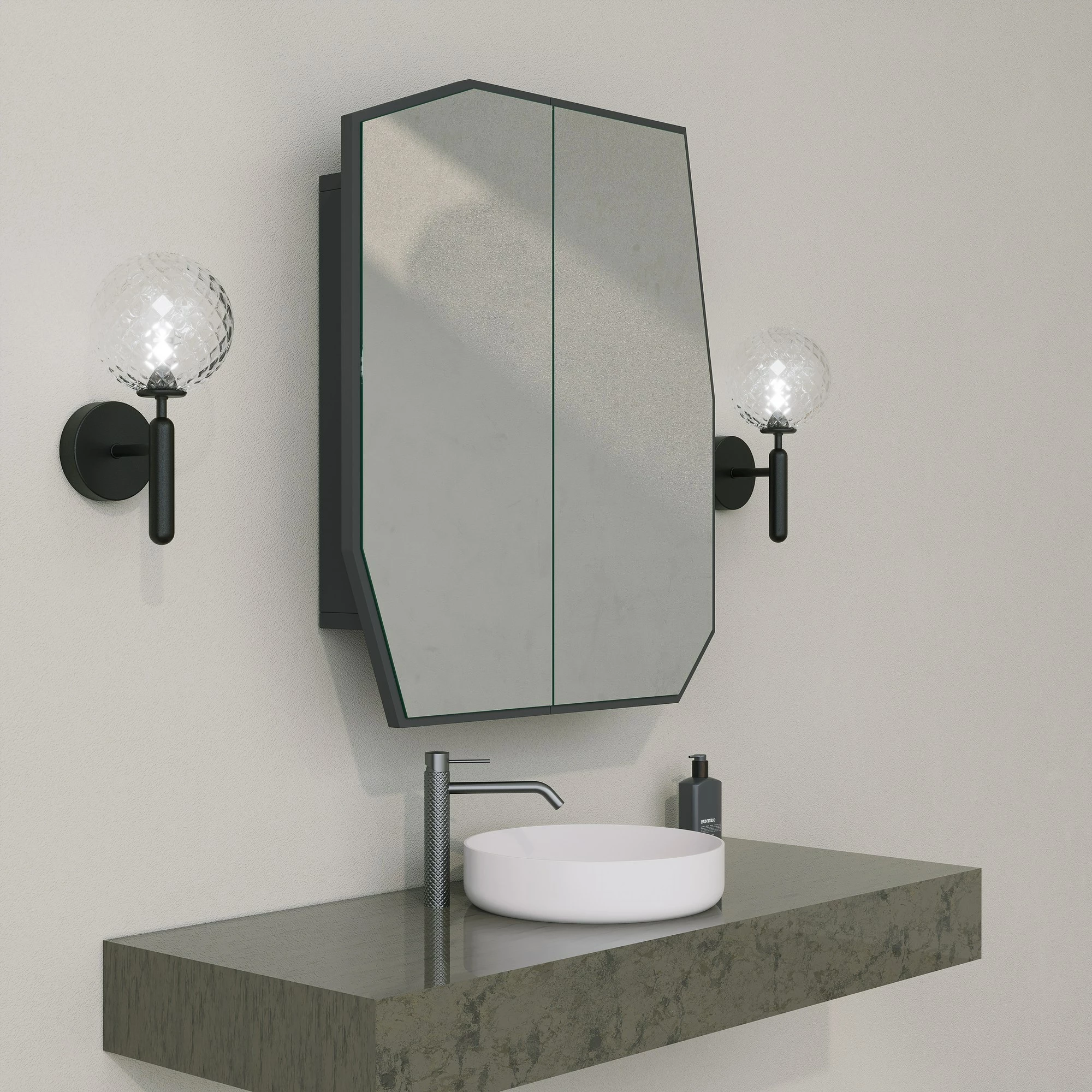 Dollap banjoje Hanah Home, Quartz, ngjyrë e zezë