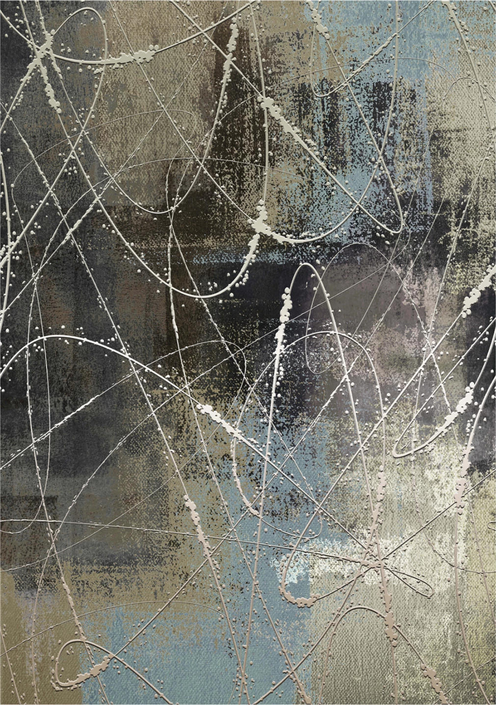 Tepih modern me linja të rastësishme, FH7676.22, 80x150 cm