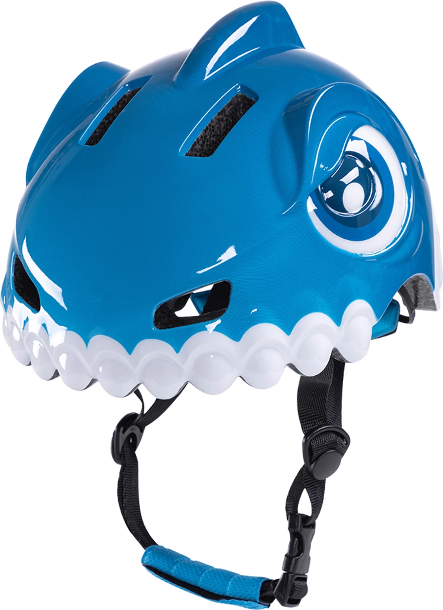 Helmetë biçiklete fëmijësh, Wozinsky HT-62N, madhësia S (52-56 cm), rregullim 360°, polikarbonat & EPS, motiv dinozauri, blu