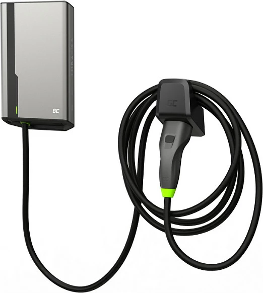 Stacion karikimi EV (Wallbox) Green Cell HabuDen EVGC021B2275, 22kW 32A, Type 2, kabllo 7.5m, NFC, WiFi/Bluetooth, gri