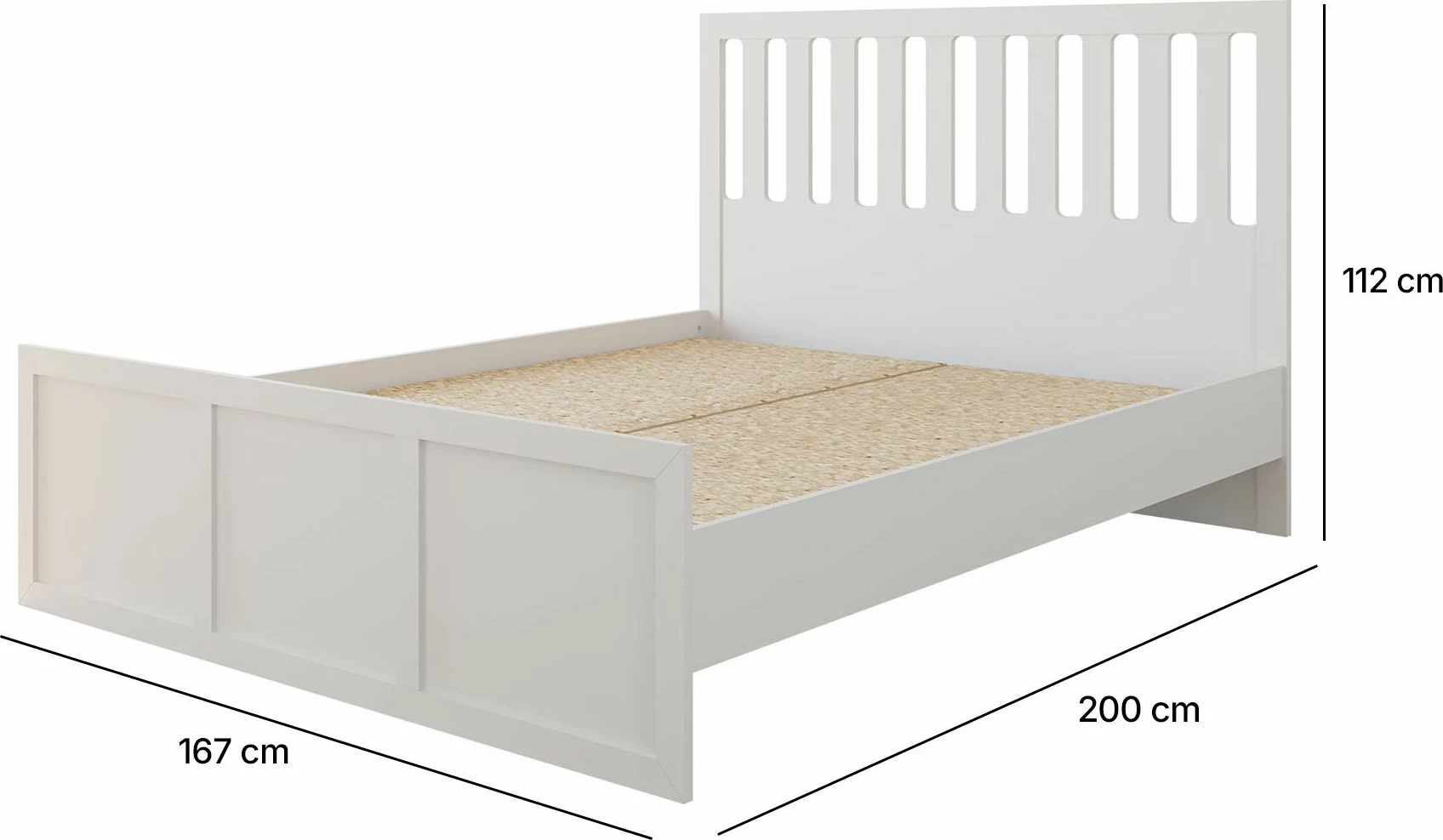 Krevat dopio, ngjyrë e bardhë matte, Skye Decor, RB-168-04-004