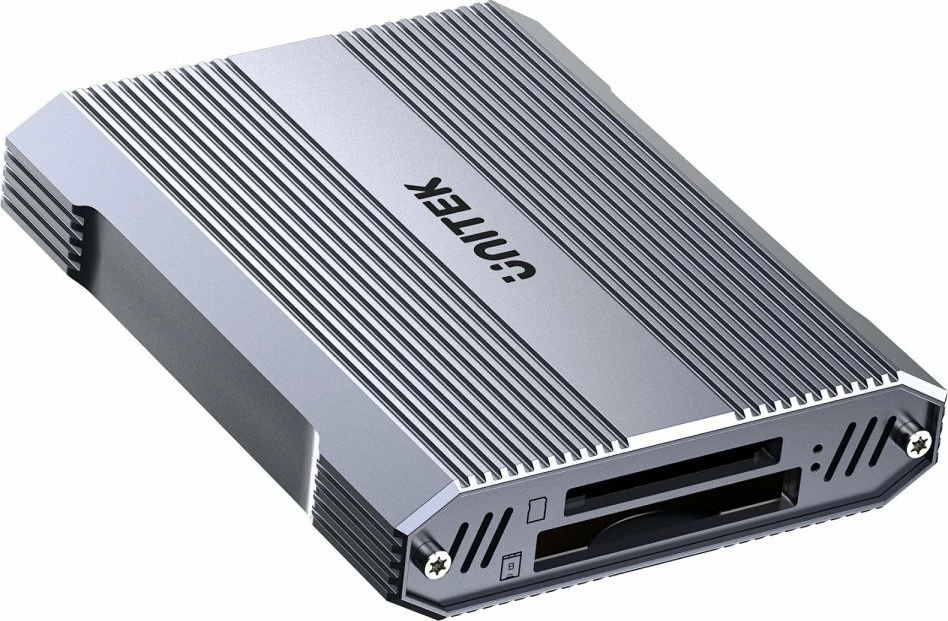 Lexues kartelash Unitek R1022C01 CFexpress Type B/SD/microSD, USB-C 10Gbps, HUB USB-A 10Gbps, gri, me kabllo USB-C 30cm