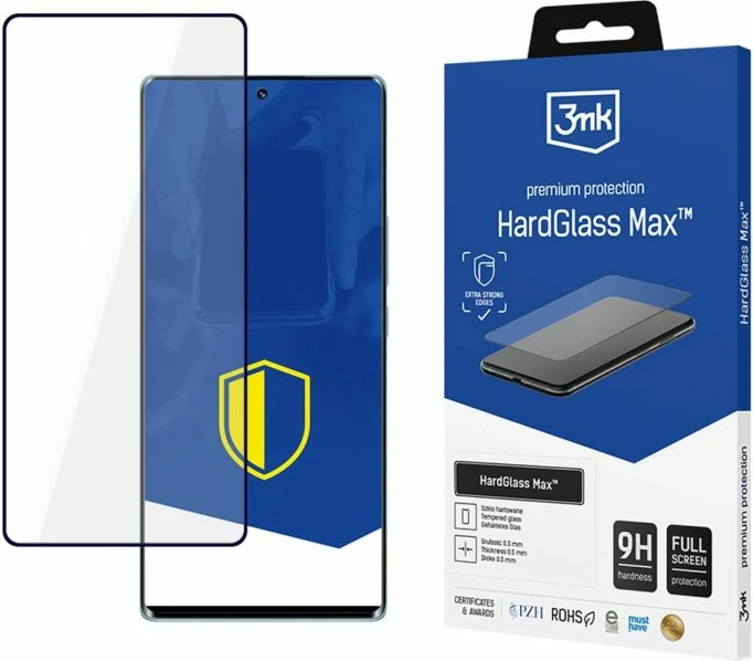 Mbrojtës ekrani xham i fortë 3mk HardGlass Max për Honor 70, i zi