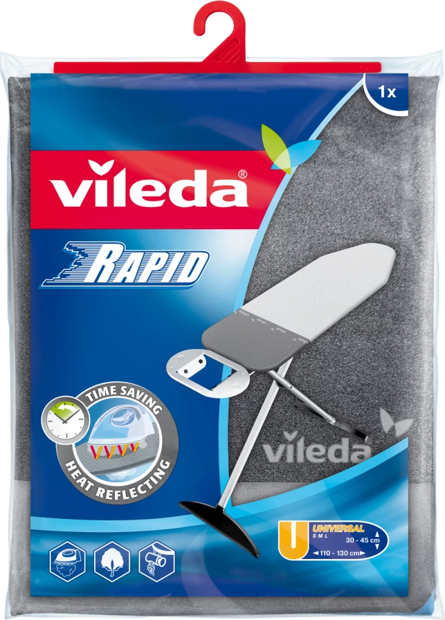 Mbulesë për dërrasë hekurosjeje Vileda Rapid Viva Express, 130 x 45 cm, gri, 1x