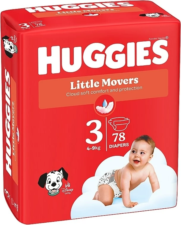 Pelena Huggies® Little Movers 3 (4-9kg), 78 copë