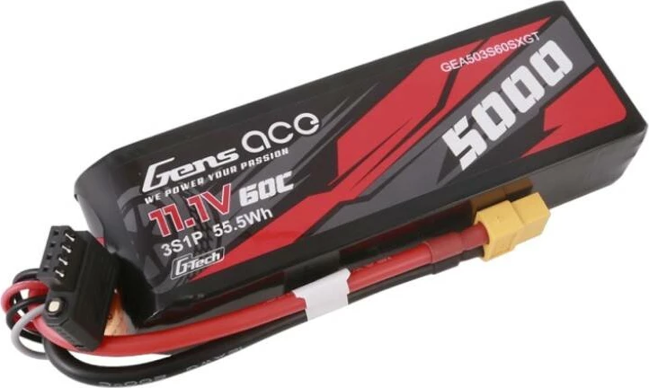 Bateri LiPo, Gens ace G-Tech GEA503S60SXGT, 5000mAh 11.1V 60C 3S1P, prizë XT60, short-size