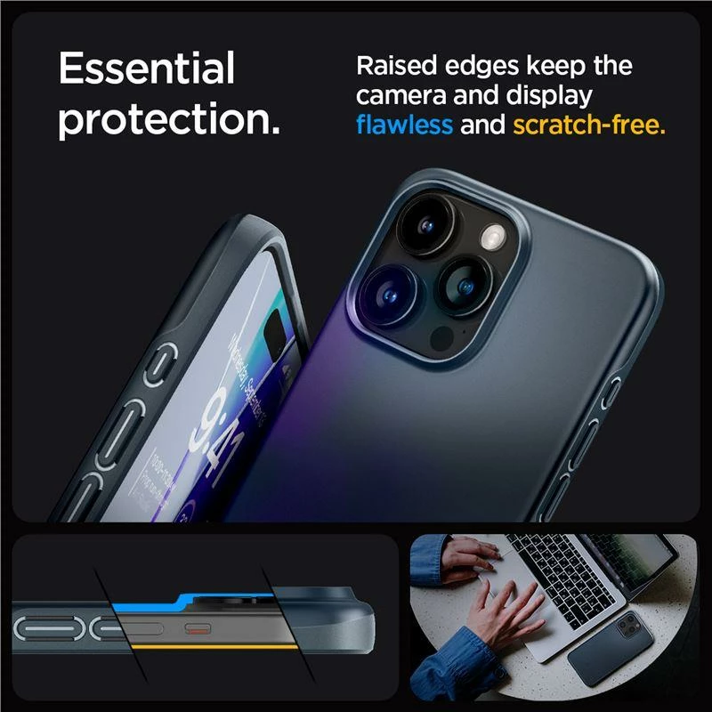 Mbështjellës Spigen Thin Fit për iPhone 15 Pro Max, Black Metal