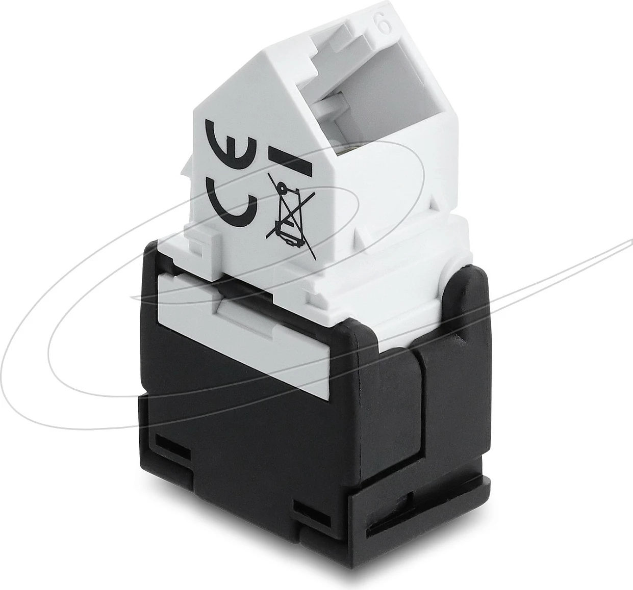 Modul Keystone rrjeti DeLOCK 90936, Cat6, RJ-45 45° në LSA, zi/bardhë
