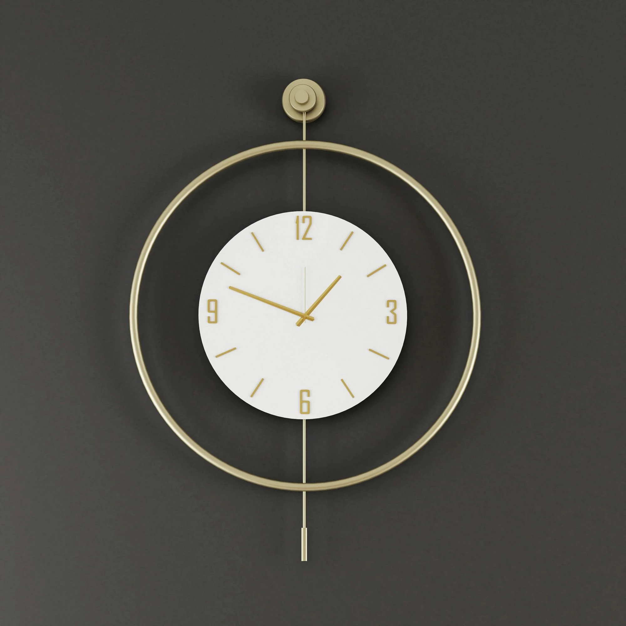 Orë muri dekorative metalike Wallity, Mclock-00111, ngjyrë ari, 58x80x7cm