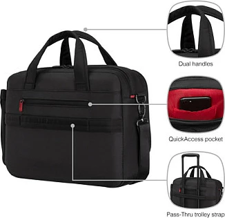 Çantë laptopi Wenger Cosmic Brief, 14-16", me xhep për tablet, 17 L, e zezë