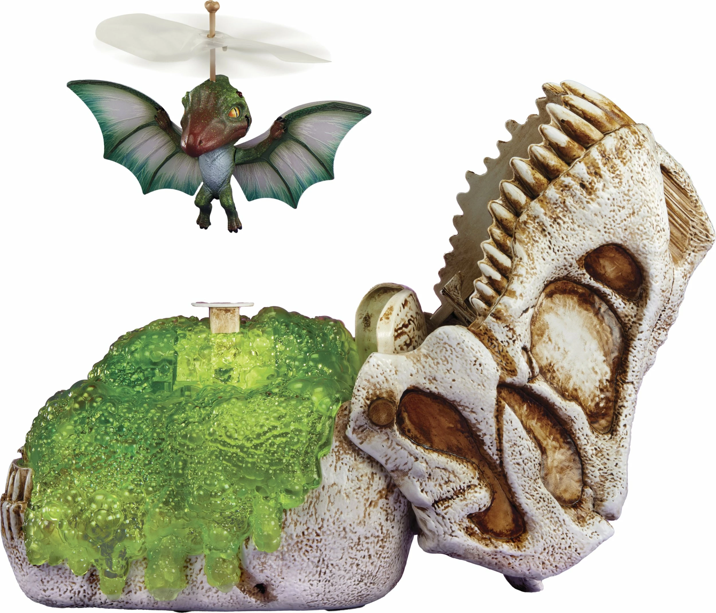 Lodër interaktive dinosaur, MGA Gross-a-Saurus Flying Style 2, me tinguj dhe mini dinosaur fluturues, gri