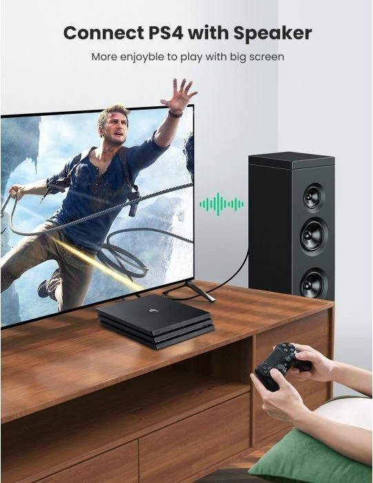 Kabllo optike Toslink audio UGREEN 70892 2 m, e zezë, paketim Polybag