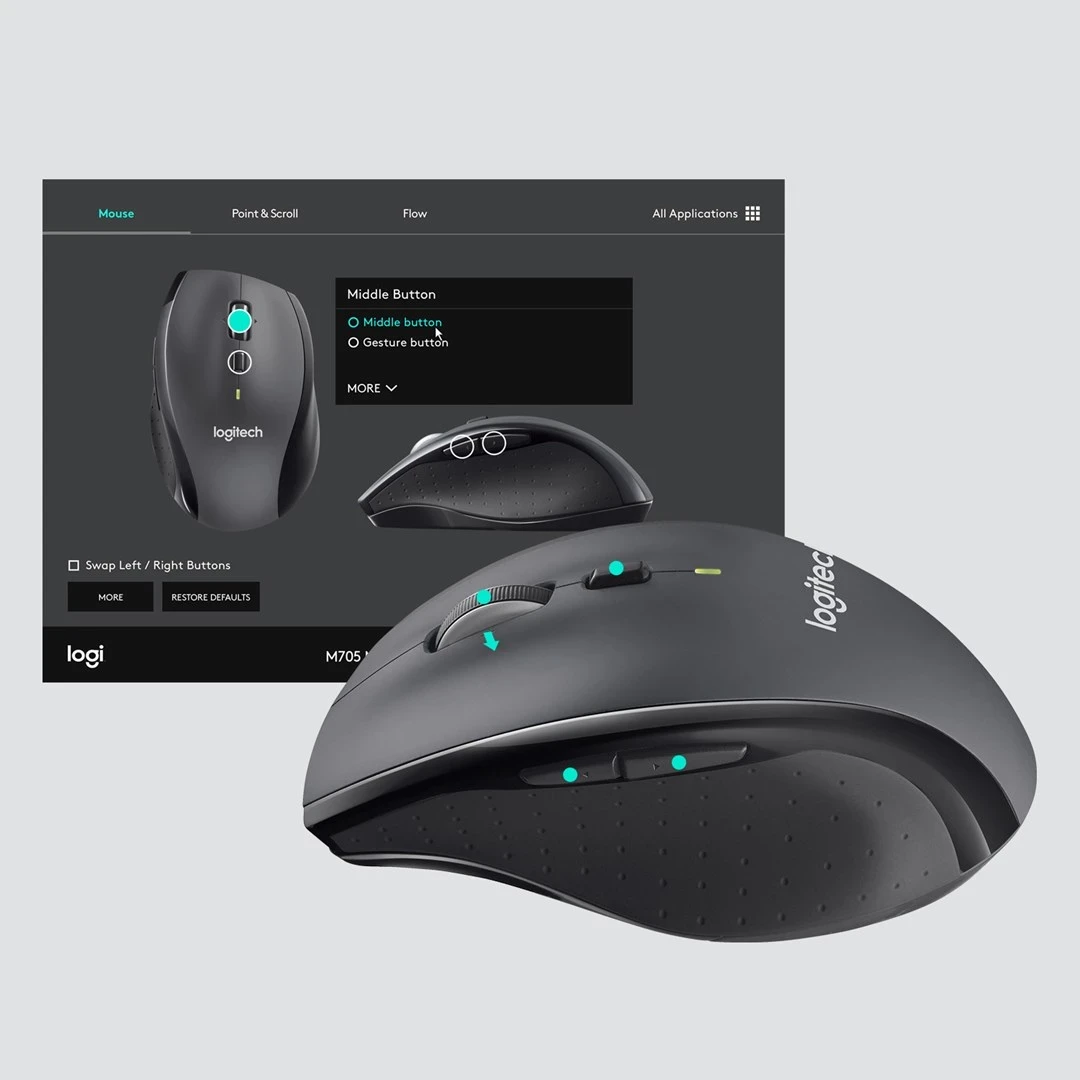Maus Logitech Marathon M705, wireless, i zi