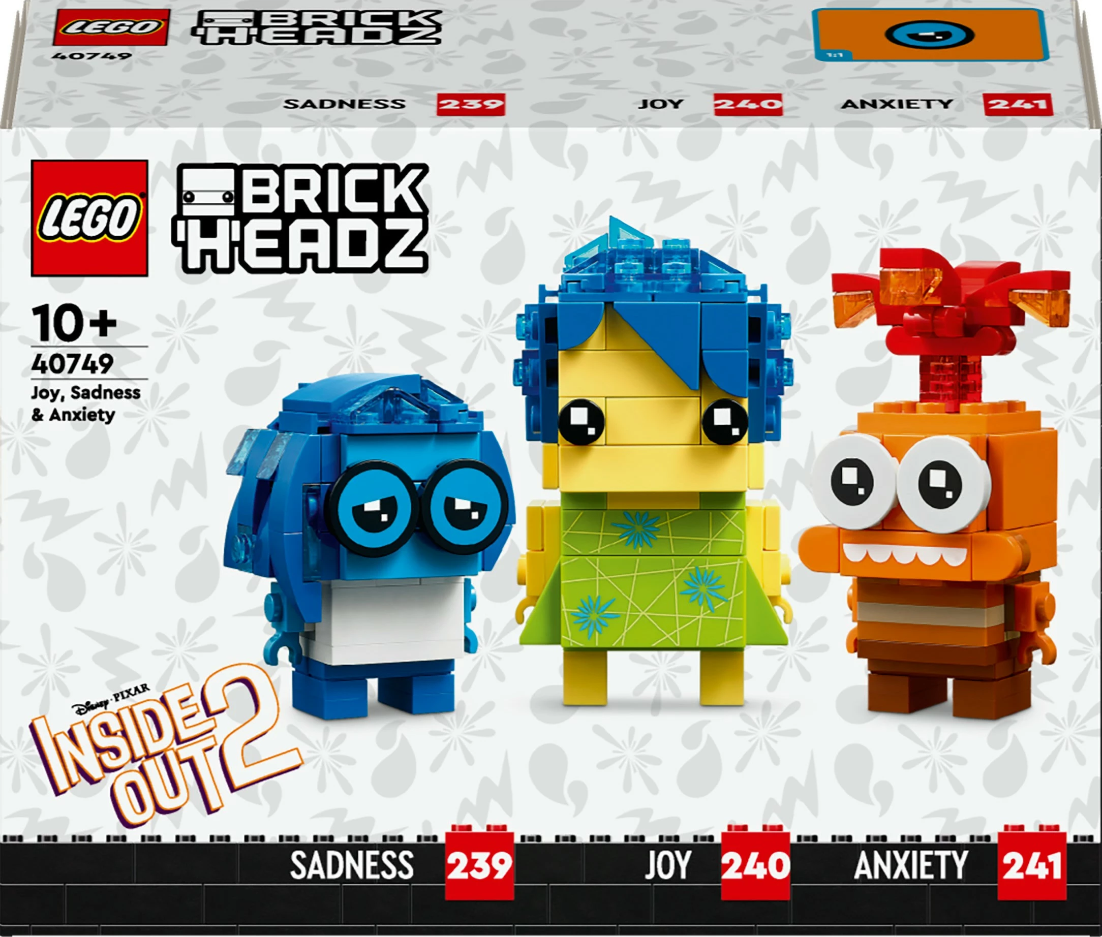 Set ndërtimi LEGO 40749, Joy, Sadness & Anxiety, shumëngjyrësh