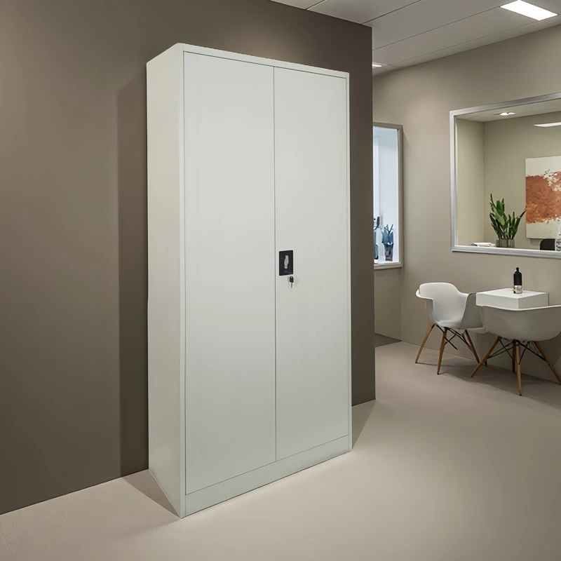 Dollap metalik Zogi me ndarje, ngjyrë gri e çelët, 90x45x180cm