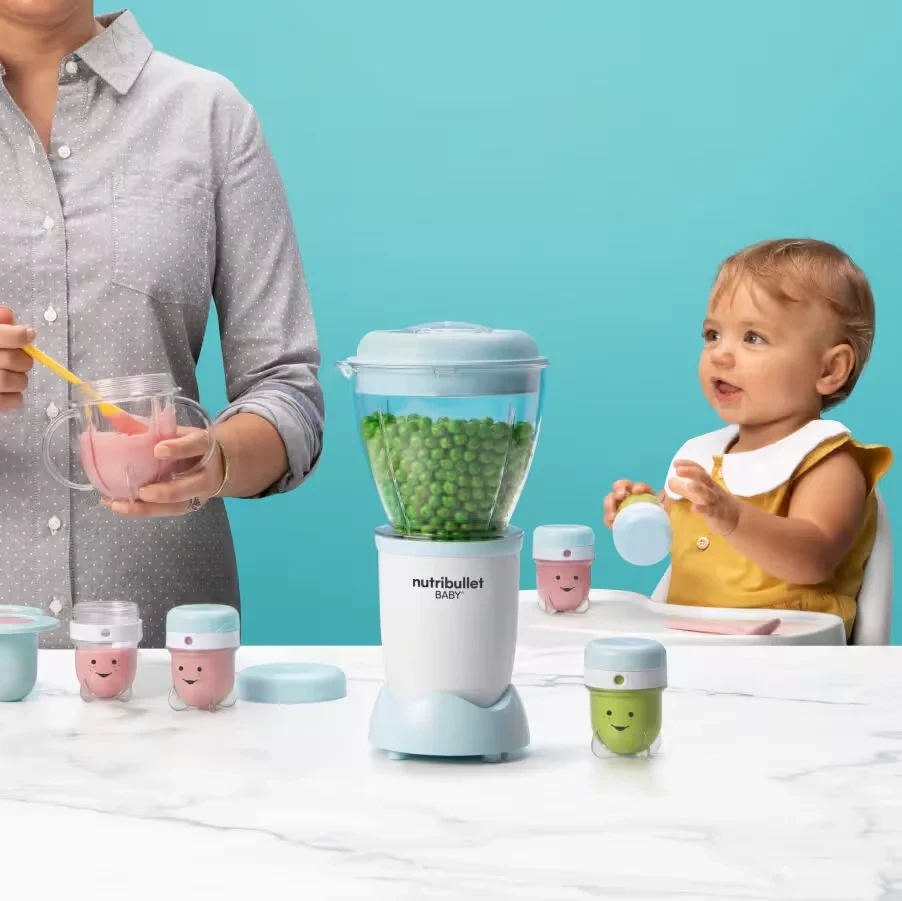 Blender ushqim bebe, NutriBullet NBY100, 200 W, 900 ml + 295 ml, set me aksesorë