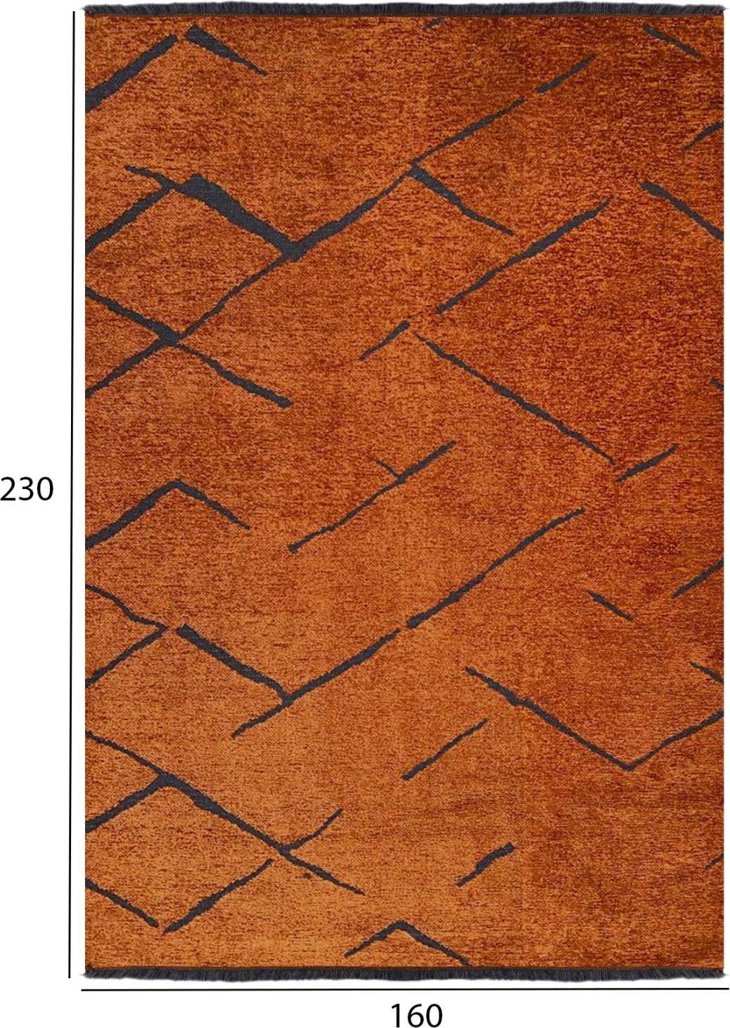 Tapet modern, ngjyrë bronzi, me vetë-fringe, FH7674.04, 160x230 cm