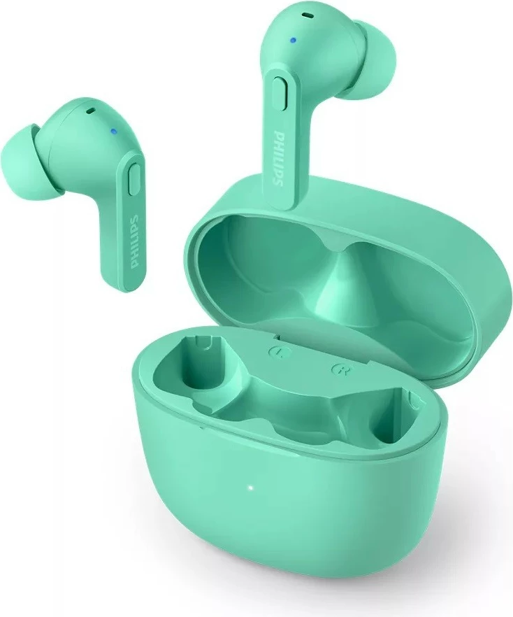 Kufje pa tela, Philips TAT2206GR/00, Bluetooth, IPX4, deri 18 orë, me etui karikimi, jeshile