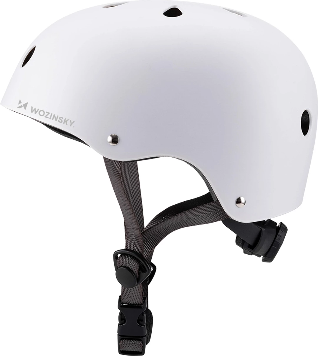 Helmetë BMX/Scooter Wozinsky HT-38B, S (48-52 cm), PC+EPS, e lehtë, me ventilim dhe rregullim, e bardhë