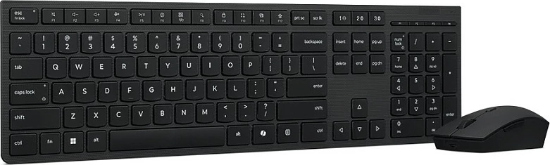 Set tastierë dhe maus Lenovo Professional Wireless Rechargeable Combo, layout gjerman, Bluetooth/RF, USB-C, i zi