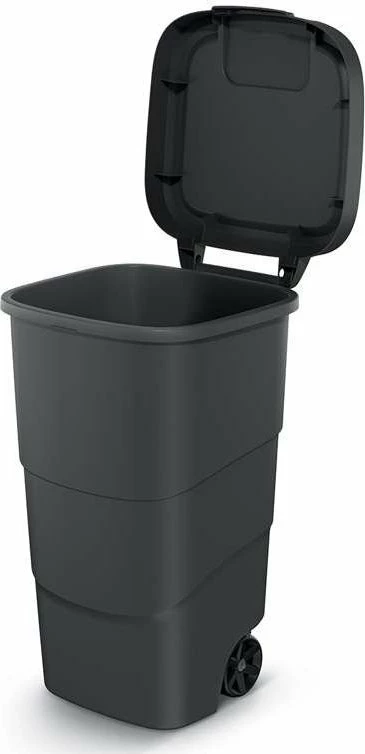 Kosh mbeturinash Prosperplast Wheeler NBWB90-S411 90L me rrota, me kapak, i zi