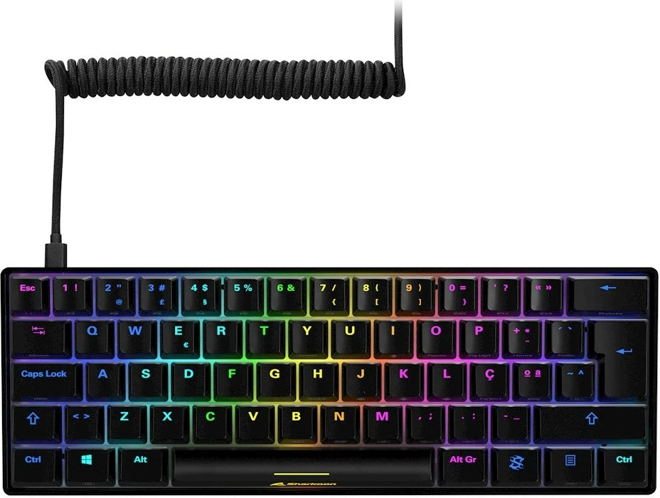 Tastierë mekanike SHARKOON SKILLER SGK50 S4, 60%, Kailh Red, RGB, IT layout, e zezë