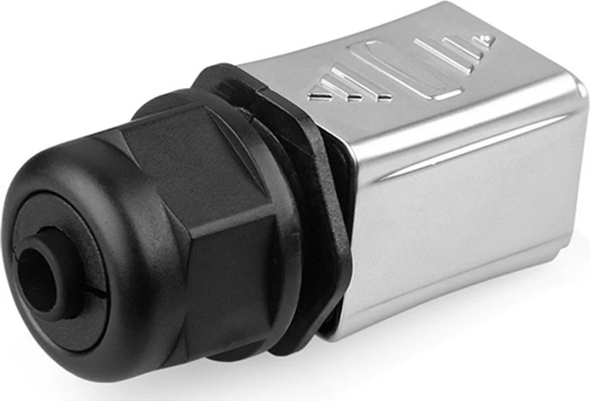 Konektor industrial RJ45 GoodConnections S6, IP65/IP67, metal, gri