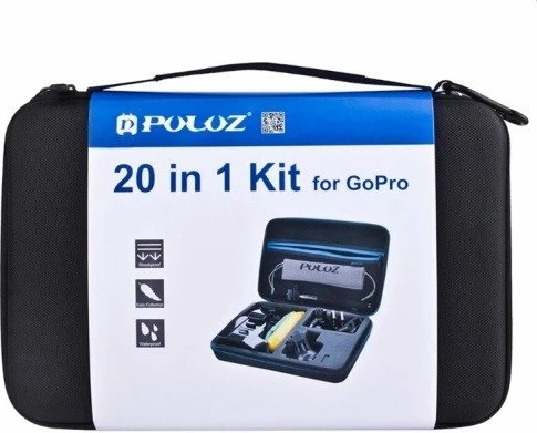 Set aksesorësh për kamera sportive Puluz PKT11, 20 pjesë, universal