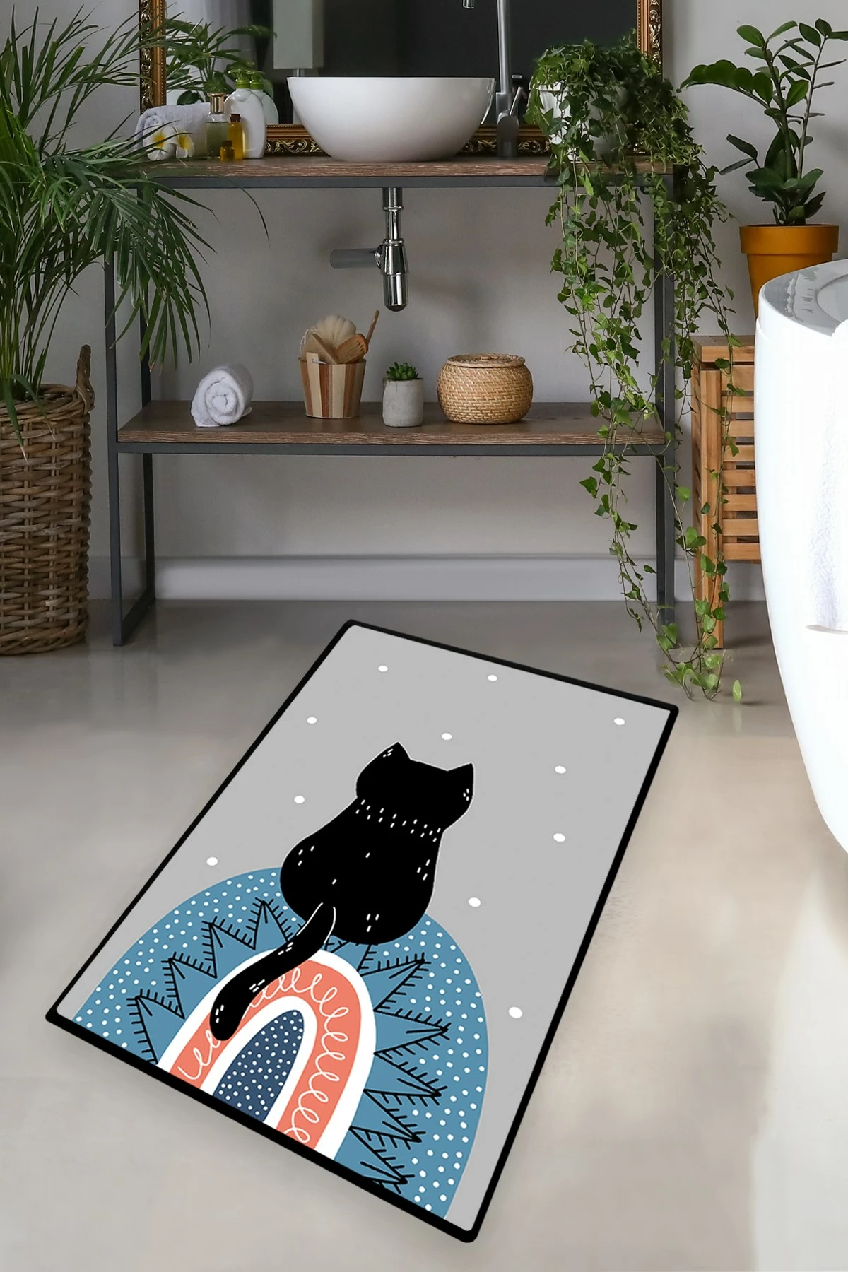 Tapet për banjo Mijölnir, Waiten, shumëngjyrësh, 70x120cm