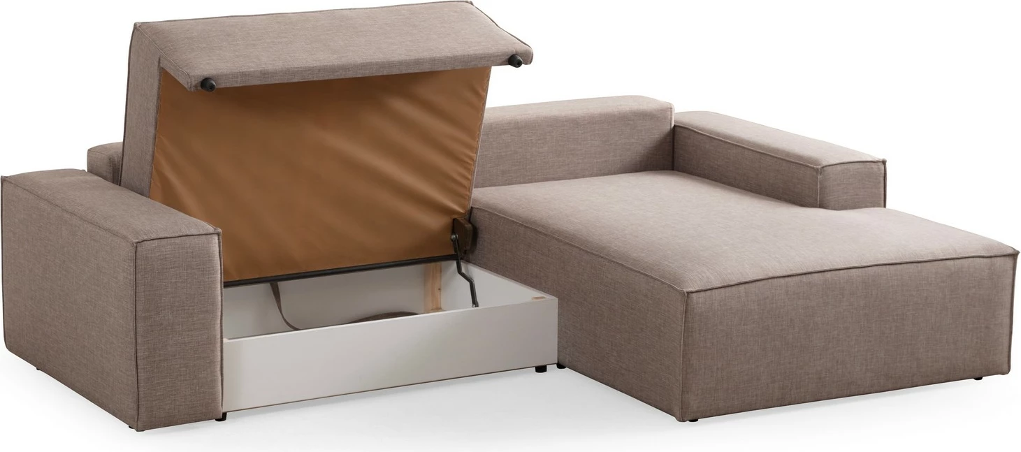 Kënd-sofë krevati Atelier del Sofa, kënd i djathtë, kafe