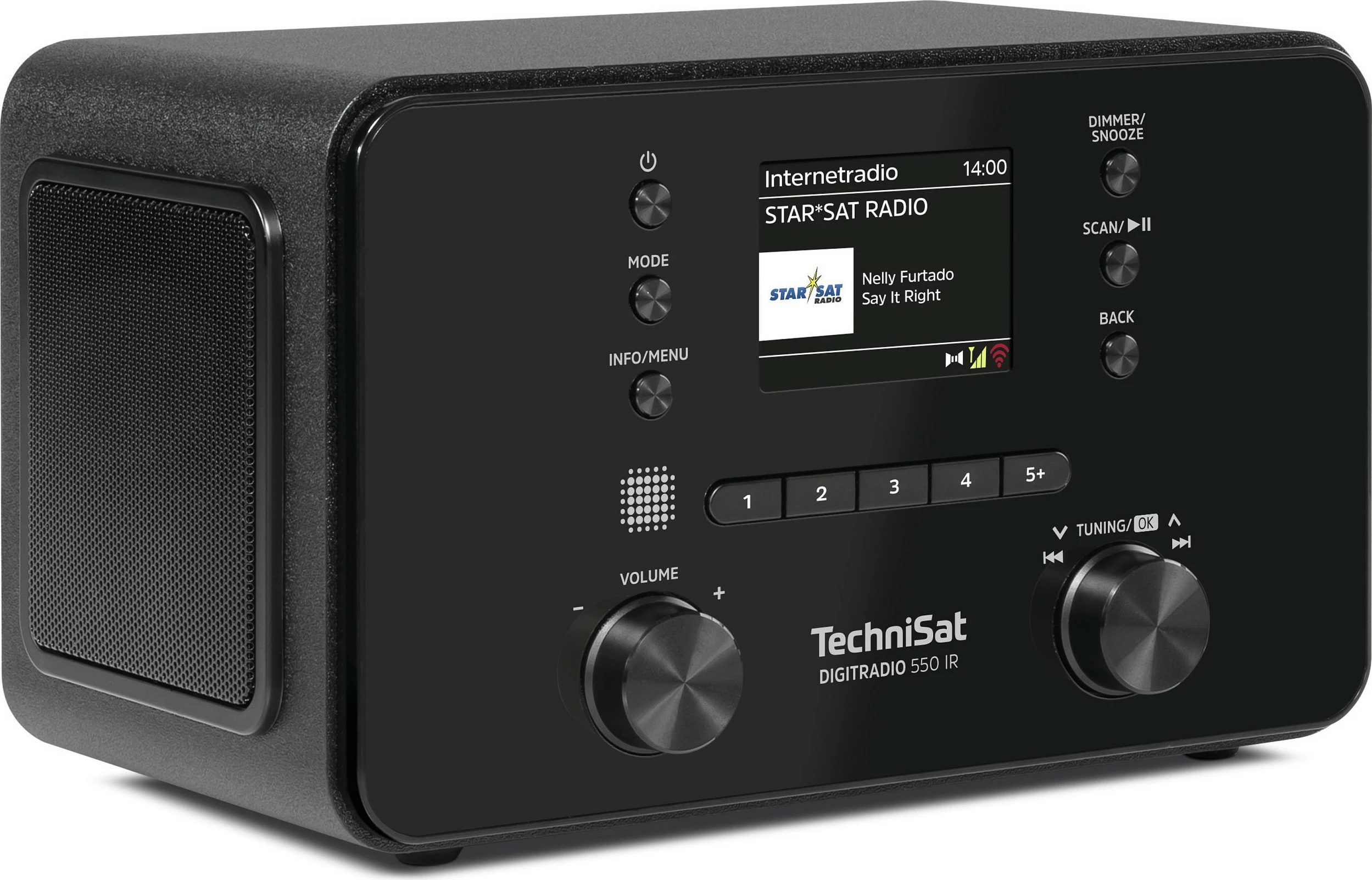 Radio digjitale TechniSat DigitRadio 550 IR, internet radio, DAB+, FM, e zezë