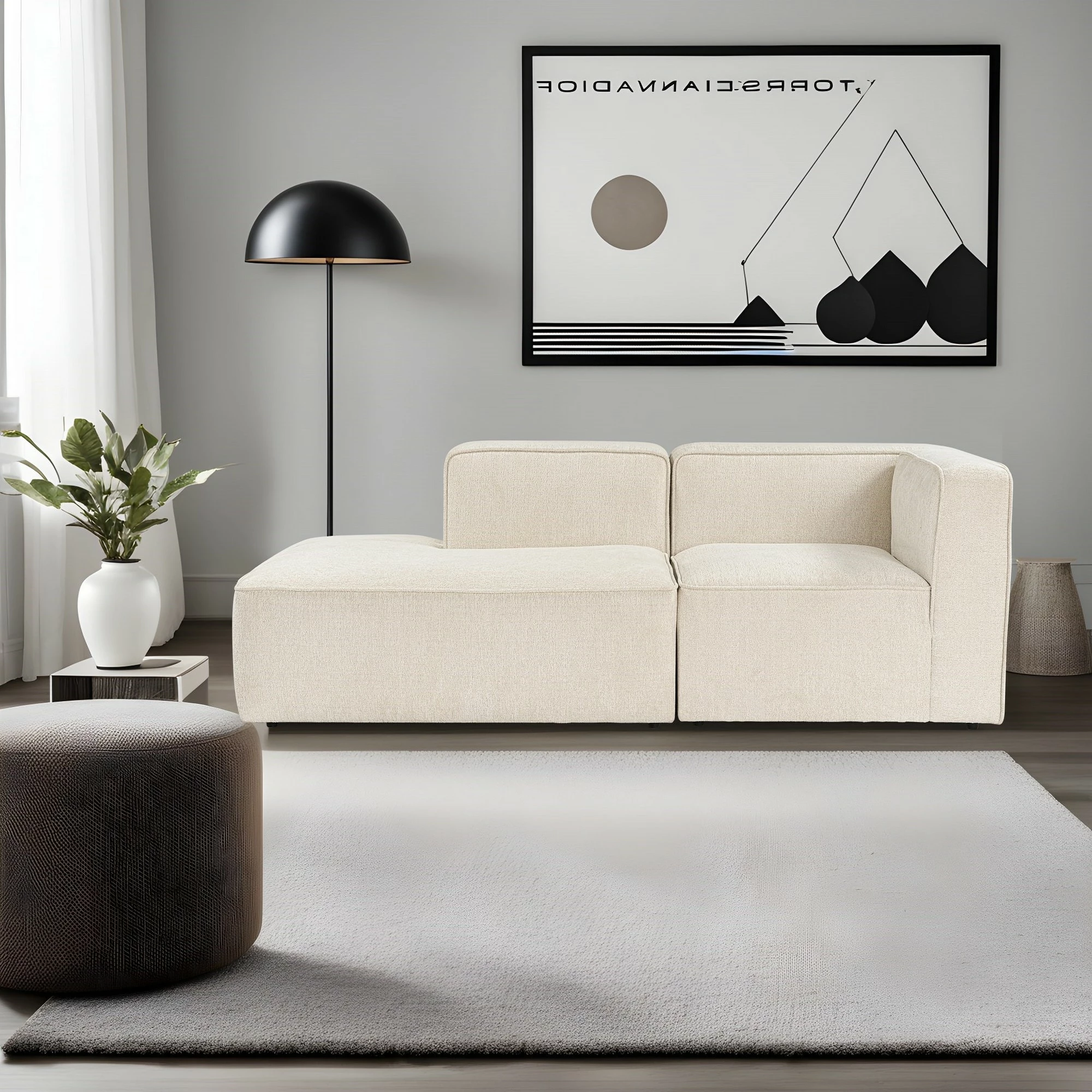 Kënd-sofë Atelier del Sofa, More M (M4-M7), krem