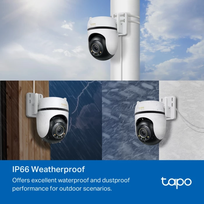kamerë sigurie Wi‑Fi TP-Link Tapo C530WS 3K 5MP 360° pan/tilt, IP66, bardhë/zezë