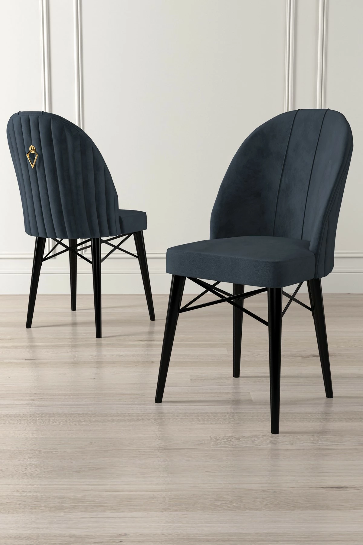 Set karrigesh (4 copë) Hanah Home, Ritim, antracit, e zezë
