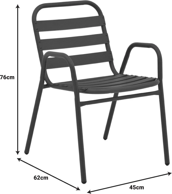 Tavolinë me karrige për terasë, ngjyrë antracit,, 70x70x70cm