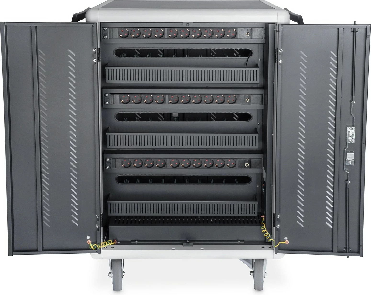 Kasë karikimi Digitus për 30 laptopë/tabletë deri 15.6", USB-C, e zezë