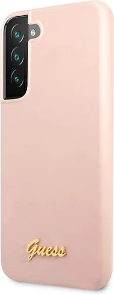 Mbështjellës Guess Silicone Script për Samsung Galaxy S22+, Rozë